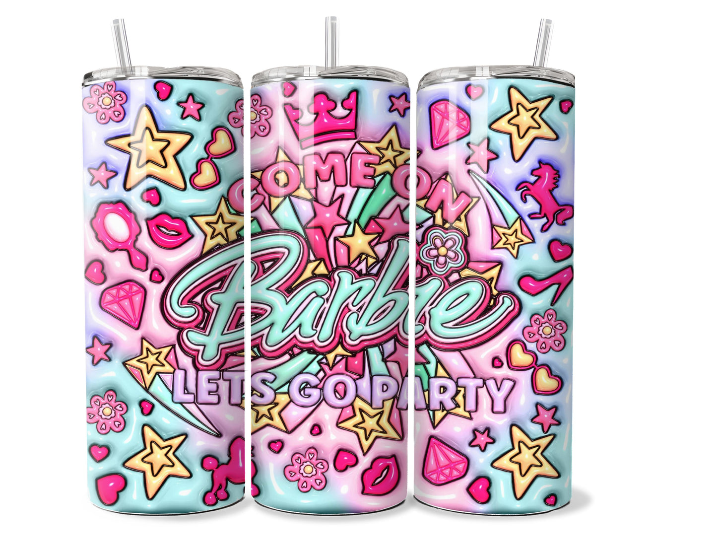 Inflated 3D Barbie Party 20 oz Stainless Steel Tumbler