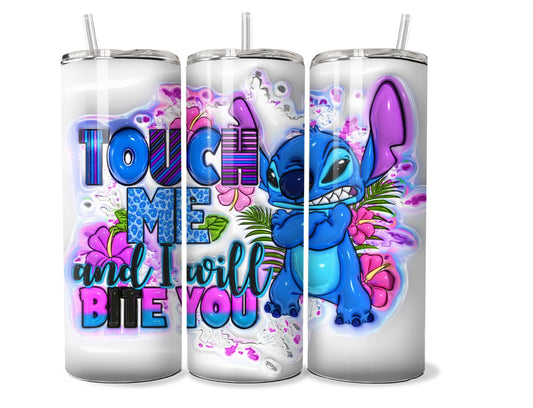 Touch Me And I Will Bite You Stitch 20 oz Stainless Steel Tumbler