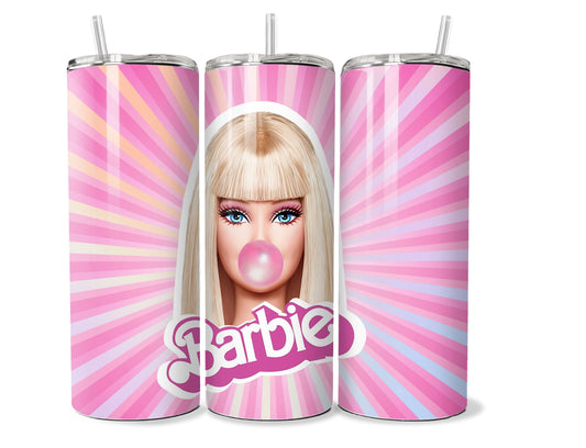 Bubble Gum Barbie 20 oz Stainless Steel Tumbler