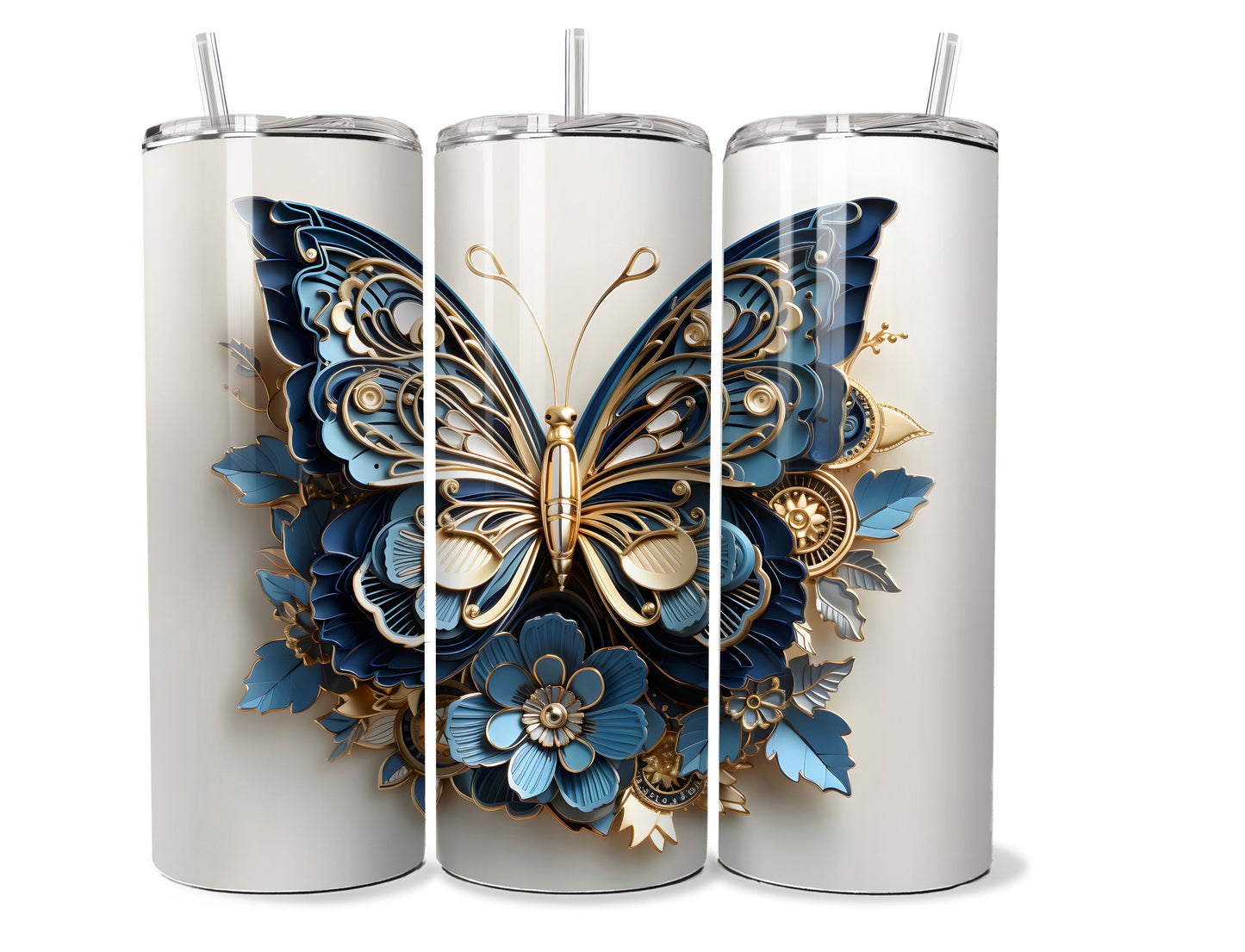 Butterfly Inflated 3D 20 oz Stainless Steel Tumbler