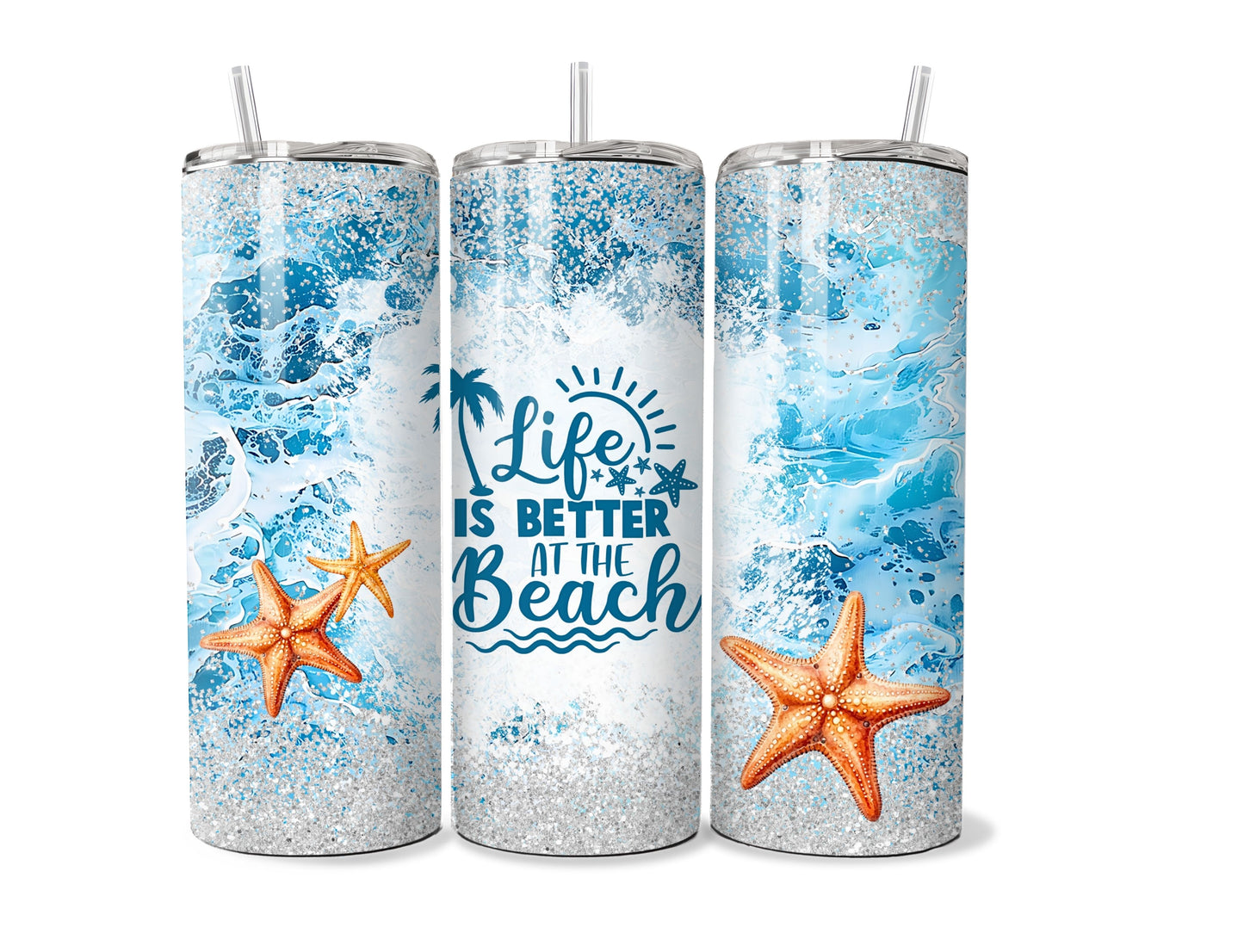 life Is Better At The Beach 20 oz Stainless Steel Tumbler