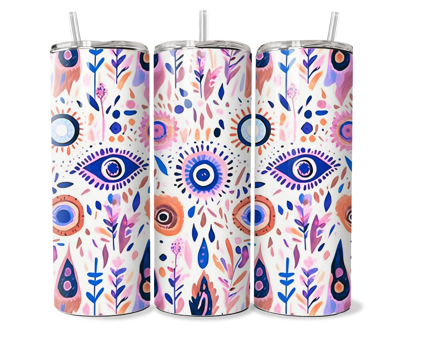 Colorful Evil Eye 20 oz Stainless Steel Tumbler