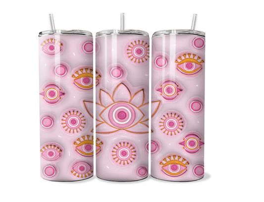 Lotus Pink Eye 20 oz Stainless Steel Tumbler