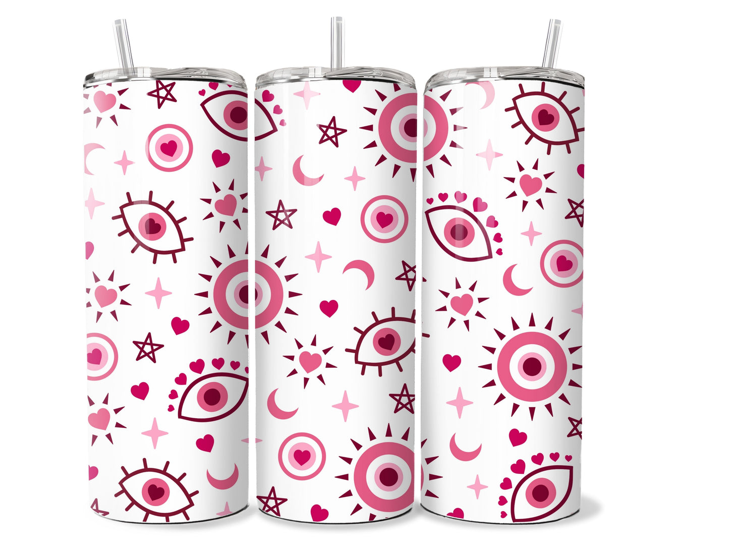 Evil Eye White 20 oz Stainless Steel Tumbler