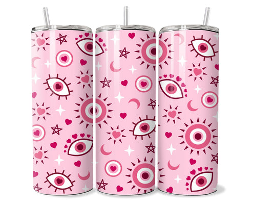 Evil Eye Pink 20 oz Stainless Steel Tumbler