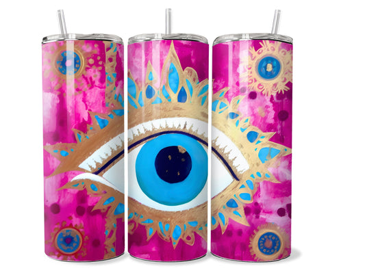 Pink Eye Pattern  20 oz Stainless Steel Tumbler