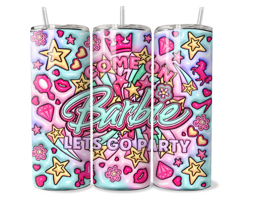 Inflated 3D Barbie Party 20 oz Stainless Steel Tumbler