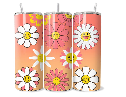 Retro Daisy 20 oz Stainless Steel Tumbler