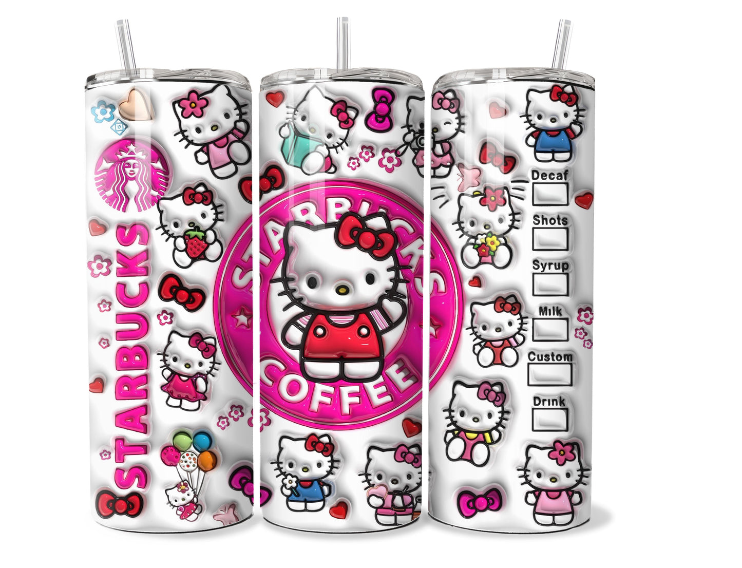 3D Starbucks Hello Kitty 20 oz Stainless Steel Tumbler