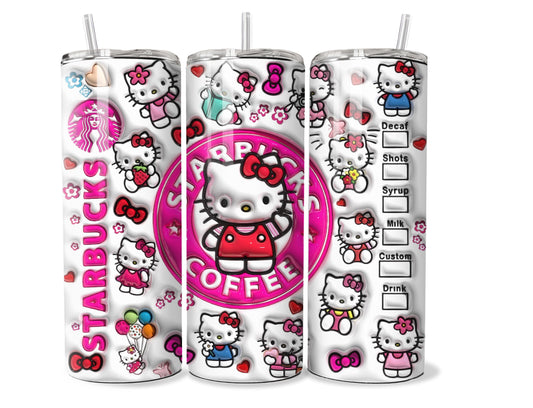 3D Starbucks Hello Kitty 20 oz Stainless Steel Tumbler