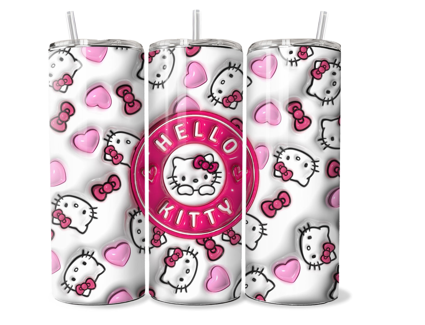 3D Inflated Hello Kitty 20 oz Stainless Steel Tumbler