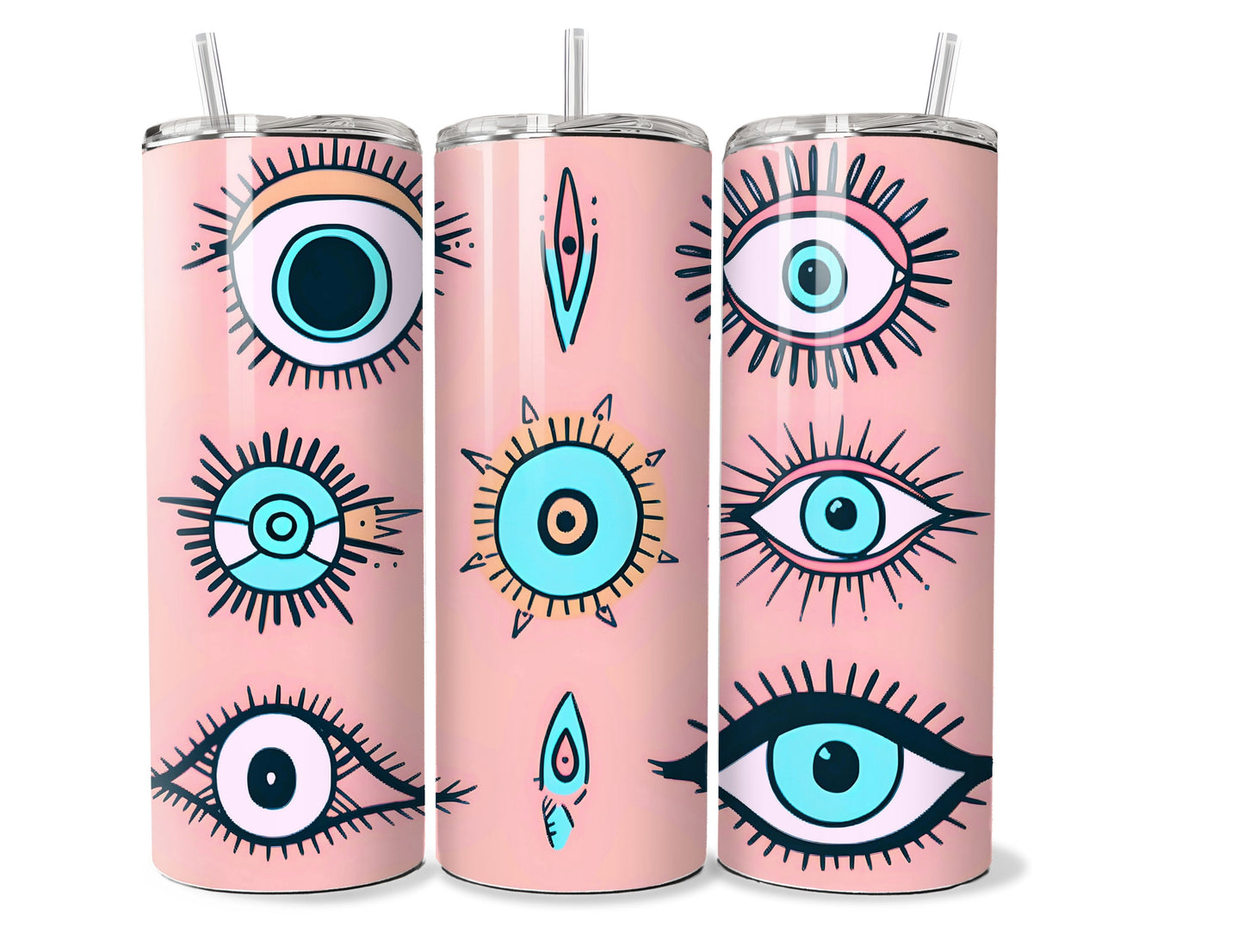 Pink Evil Eye 20 oz Stainless Steel Tumbler