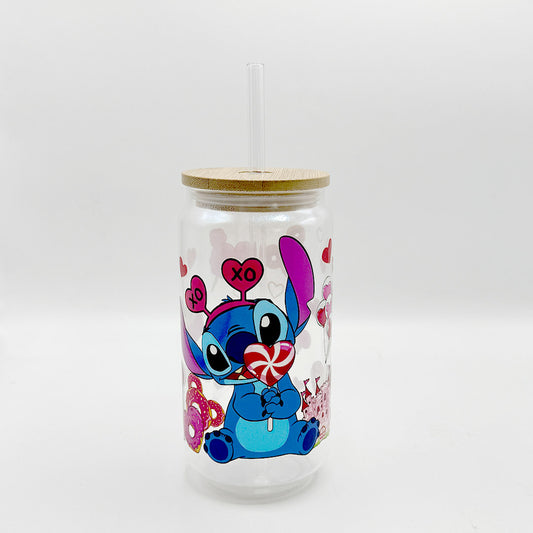 STITCH XO CANDIES Glass Tumbler