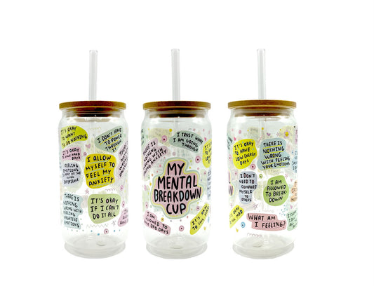 Mental Breakdown Glass Tumbler