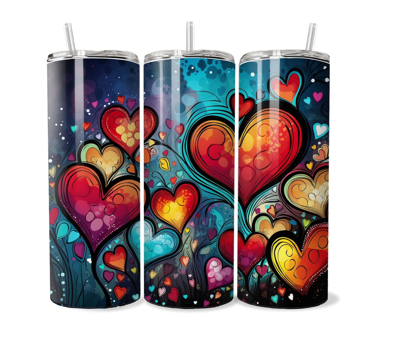 Colorful Valentine Hearts20 oz Stainless Steel Tumbler