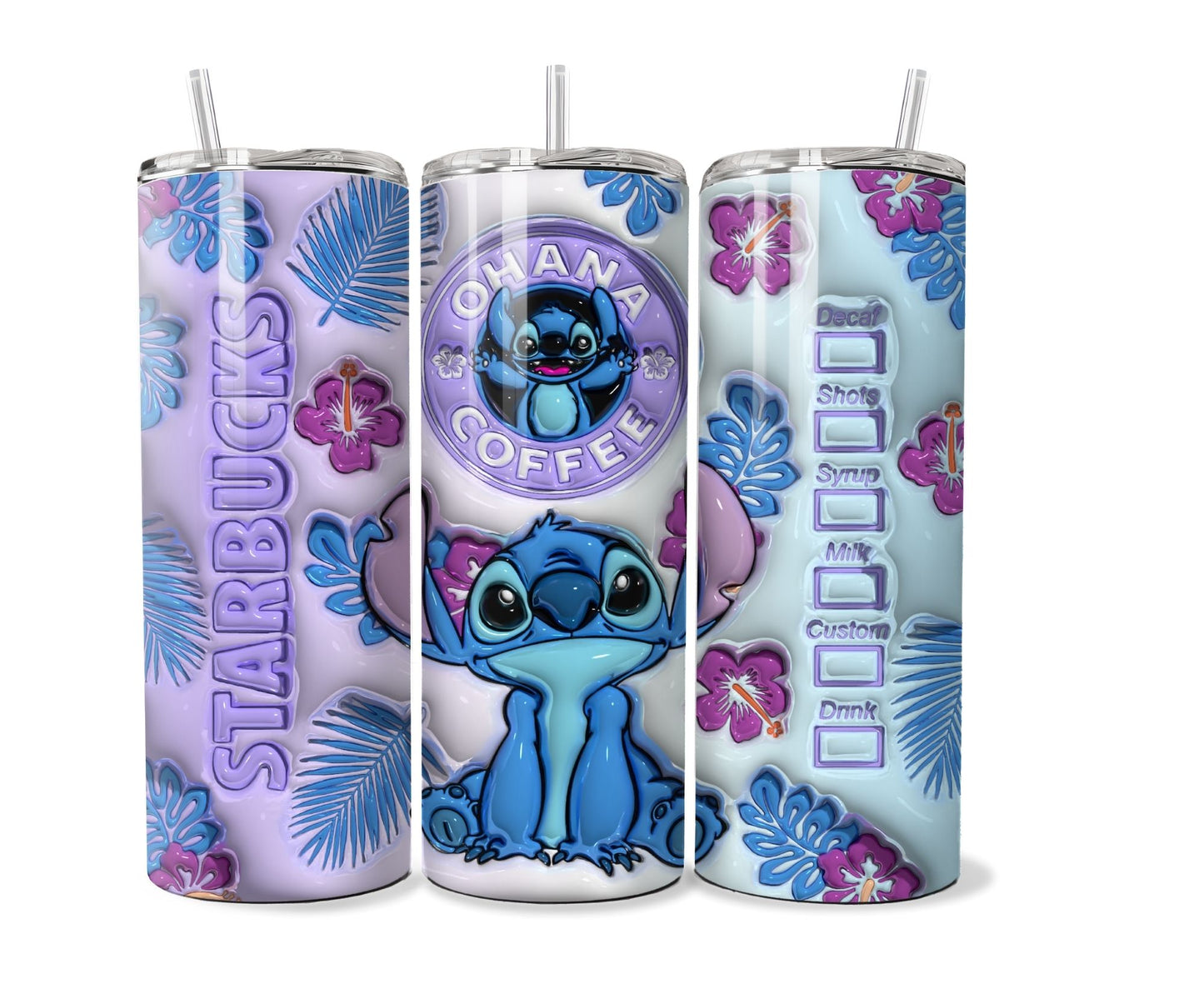 3D Inflated Stitch Valentine 20 oz Stainless Steel Tumbler